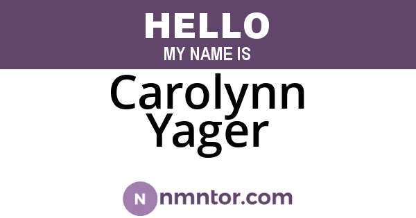Carolynn Yager