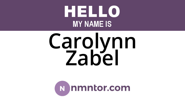 Carolynn Zabel
