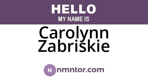 Carolynn Zabriskie