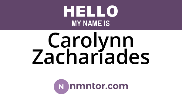 Carolynn Zachariades