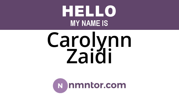 Carolynn Zaidi