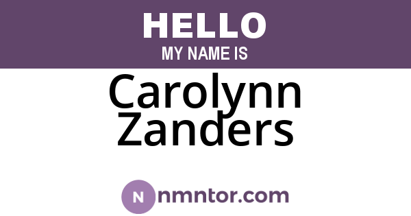 Carolynn Zanders