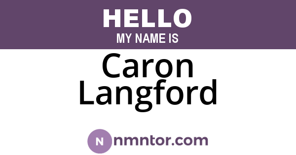 Caron Langford