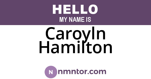 Caroyln Hamilton