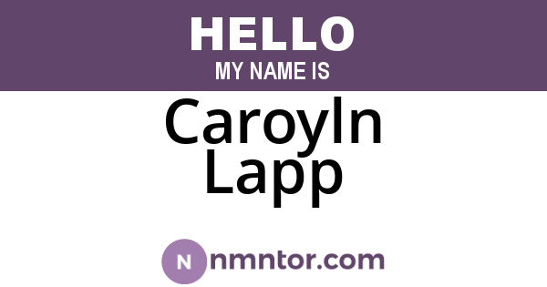 Caroyln Lapp