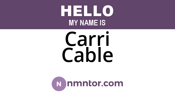 Carri Cable