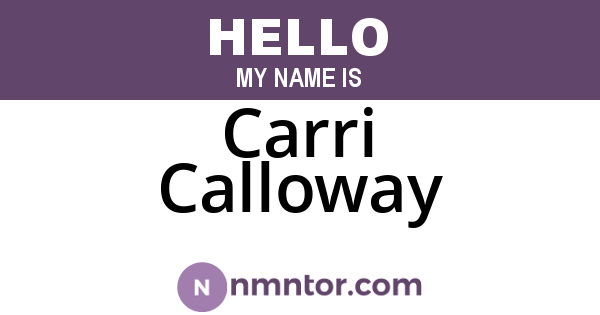 Carri Calloway