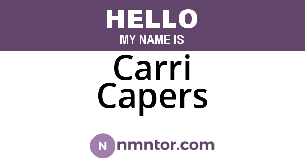 Carri Capers