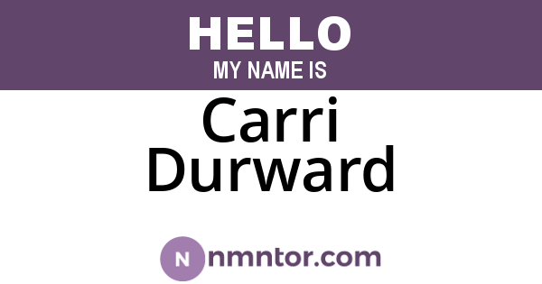 Carri Durward