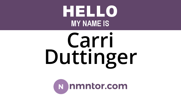 Carri Duttinger