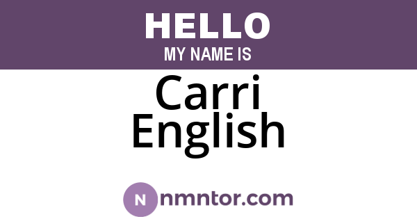 Carri English