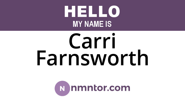 Carri Farnsworth