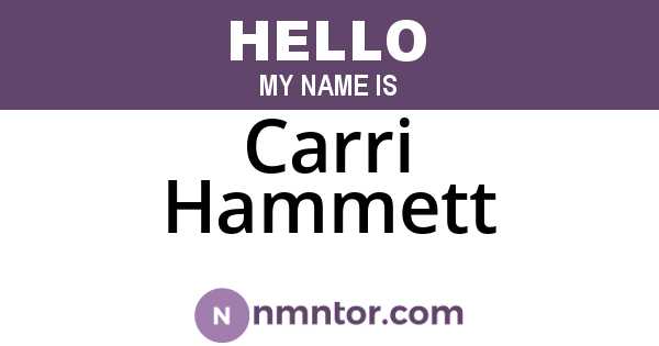 Carri Hammett