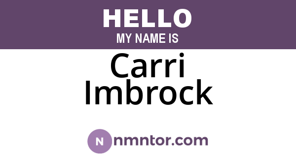 Carri Imbrock