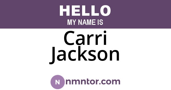 Carri Jackson