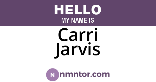 Carri Jarvis