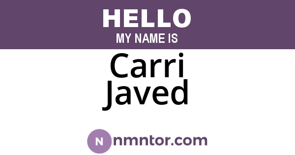 Carri Javed