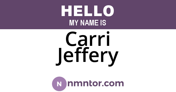 Carri Jeffery