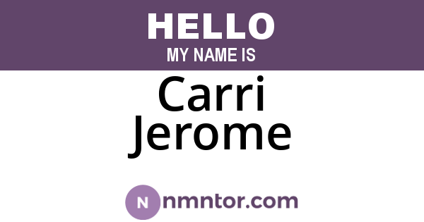Carri Jerome
