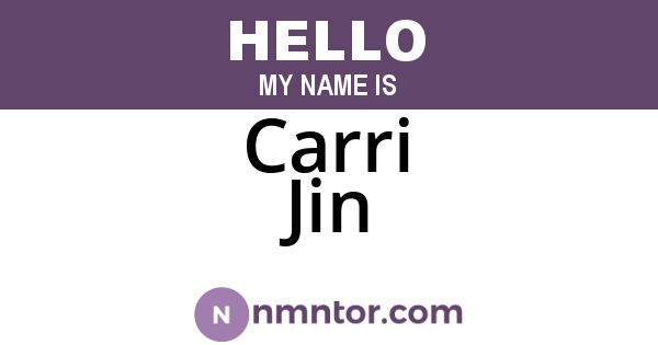 Carri Jin