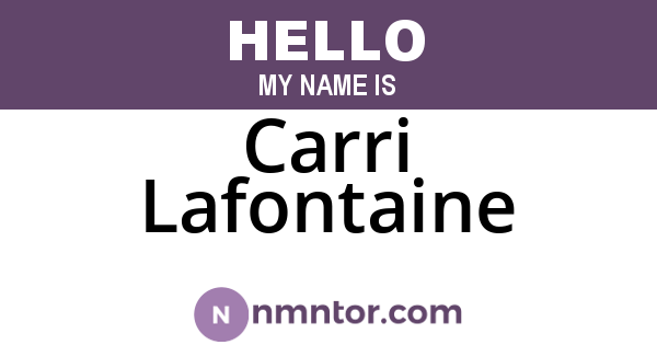 Carri Lafontaine