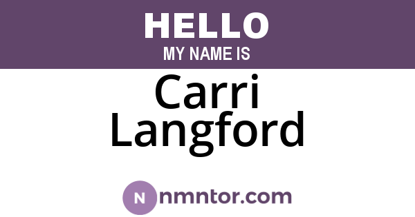 Carri Langford