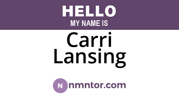 Carri Lansing