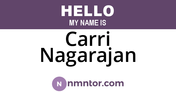 Carri Nagarajan