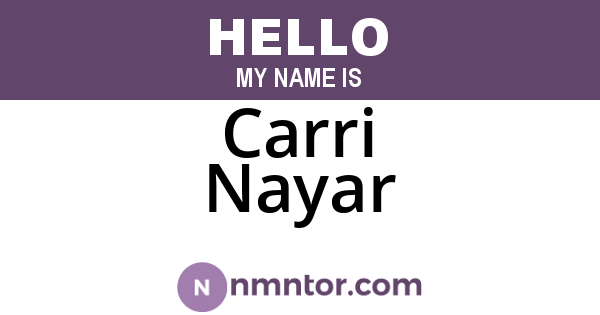 Carri Nayar