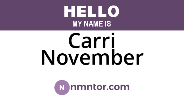Carri November