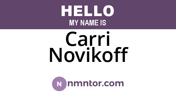 Carri Novikoff