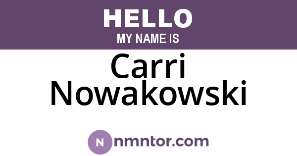 Carri Nowakowski