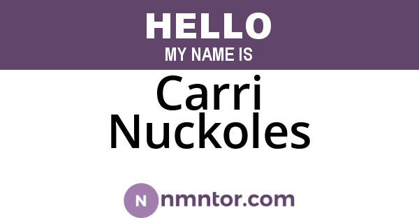 Carri Nuckoles