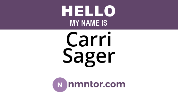 Carri Sager