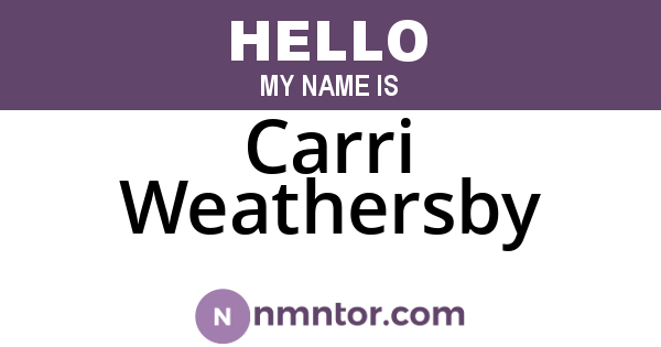 Carri Weathersby