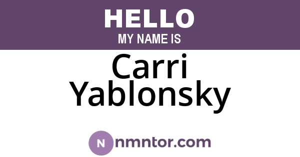 Carri Yablonsky