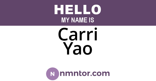 Carri Yao