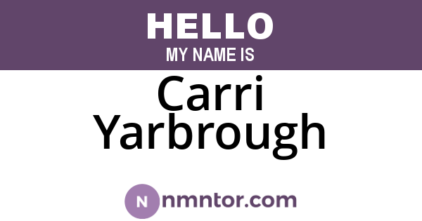 Carri Yarbrough