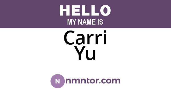 Carri Yu