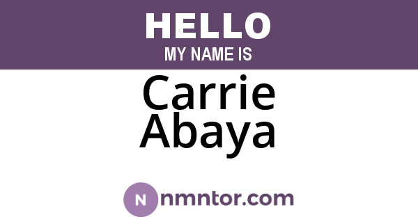 Carrie Abaya