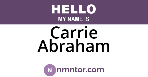 Carrie Abraham