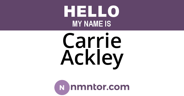 Carrie Ackley
