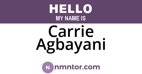 Carrie Agbayani