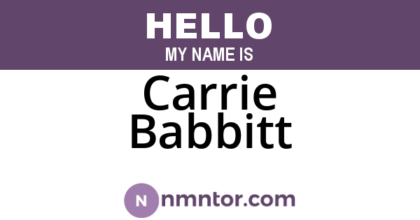 Carrie Babbitt