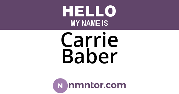 Carrie Baber