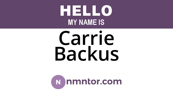 Carrie Backus
