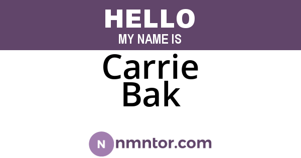 Carrie Bak