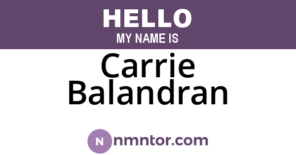 Carrie Balandran