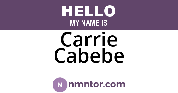 Carrie Cabebe