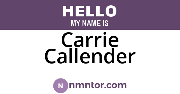 Carrie Callender